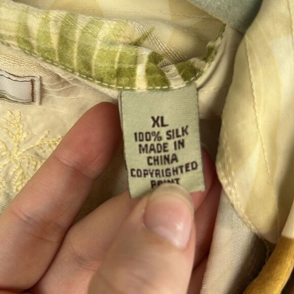 Tommy Bahama Mens 100% Silk Hawaiian Shirt, Yellow, size XL - Picture 5 of 8